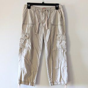Vintage y2k Cargo Pants Bum Equipment Khaki Capris Casual Pockets Beige Neutral